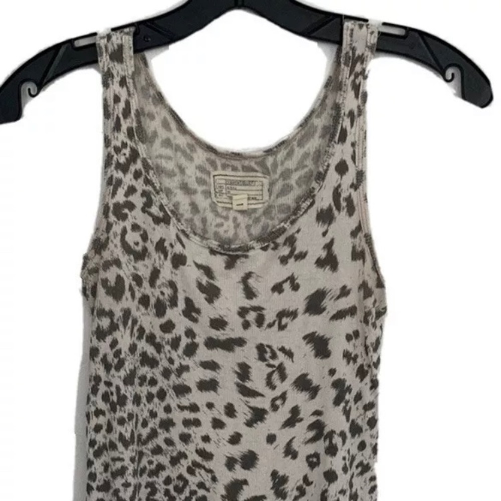 Current Elliott baby pink x gray leopard tank top size 1